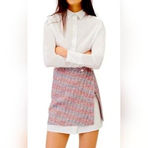 Maje Rajare Red White Plaid Mini Dress 36